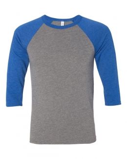 BELLA + CANVAS-Unisex Three-Quarter Sleeve Baseball Tee-3200